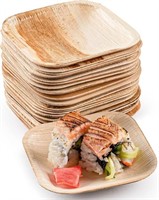 NEW - brheez Palm Leaf Disposable Plates - 50