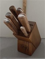 Case knife block with knives