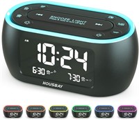 $26  HOUSBAY Glow Small Alarm Clock Radio  Black