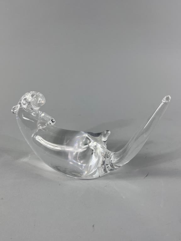 Steuben Reclining Otter Glass Figurine