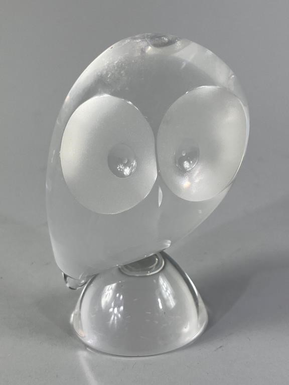 Steuben Owl Crystal Paperweight