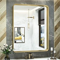 TokeShimi Gold Bathroom Mirror for Wall 30 x 36 In