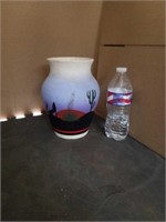 9in Hand Painted Southwestern Vase made in Mexico