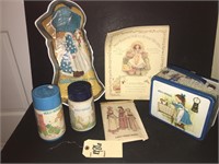 VINTAGE HOLLY HOBBIE LOT METAL LUNCH KIT &MORE