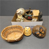 Porcelain Figurines, Oiler, Globe, Basket - Etc