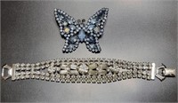 WEISS BUTTERFLY BROOCH AND BRACELET GROUPING