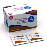 Dynarex Povidone-Iodine Prep Pads - Pack of 100 Pa