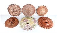 (6) Vintage Terracotta Garden Decor Sun Collection