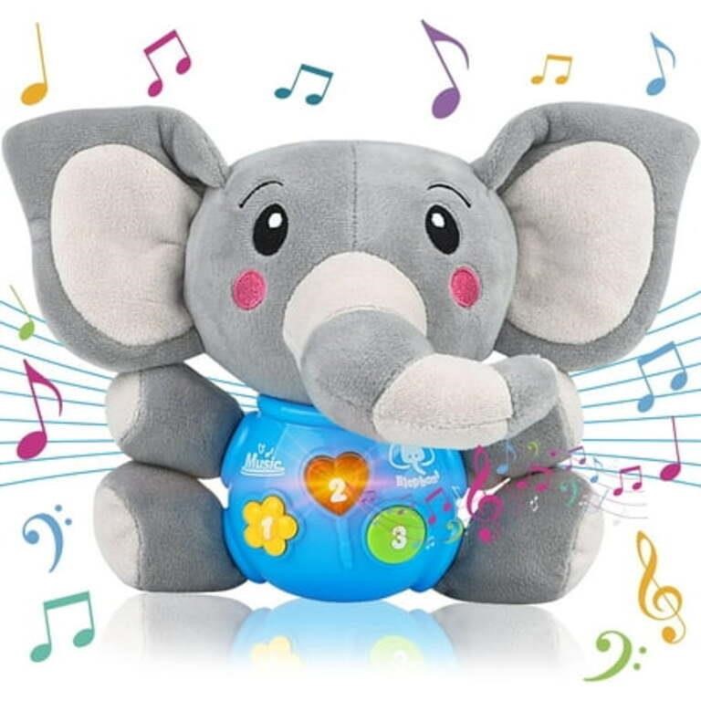 Plush Elephant Musical Toy for 6-12 Months Baby  w