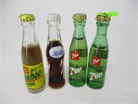 Lot (4) Miniature Soda Bottles