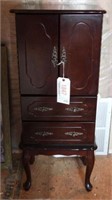 Contemporary Cherry finish two door, six drawer