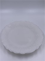 7" Milk Glass Plate, Embossed