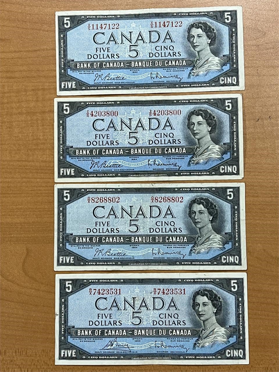 1954 Cdn $5 Bank Note