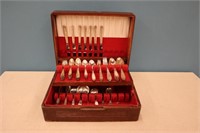 84 Piece Silverplate In Wooden Box