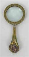 Art Nouveau Enamel Magnifying Glass