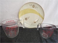 Pyrex Measuring Cups(1 & 2 cup) & Germany Plate