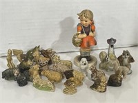 Assorted Wade Tea Figurines & Repaired Hummel