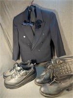 Black Pant Suit Size xxSmall + Tie & Bowties, Two