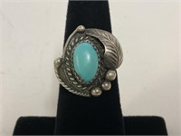 Sterling Turquoise Ring 5.8gr TW Sz 3.5