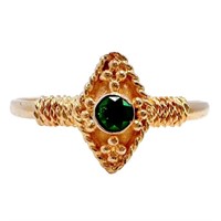 LUXE Chrysoprase Solitaire Ring 18k Gold