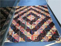 Large Vintage Diamond Pattern Tapestry/Blanket -