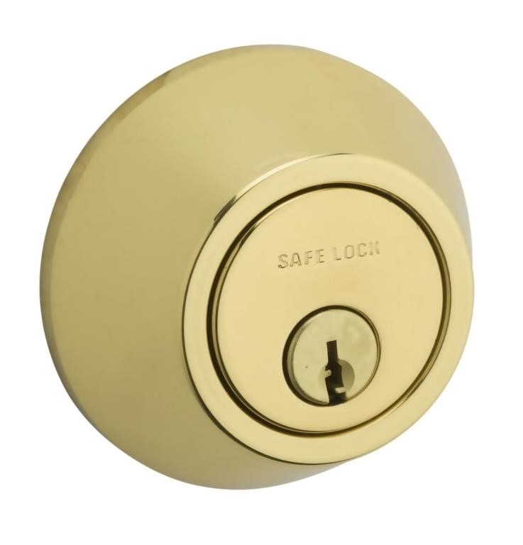 Weiser Safelock Brass Round Deadbolt Lock,