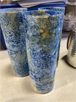 Lot of 3 Glass Vases 6"d x 16" MSRP $275