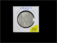 1923-S Peace dollar, BU