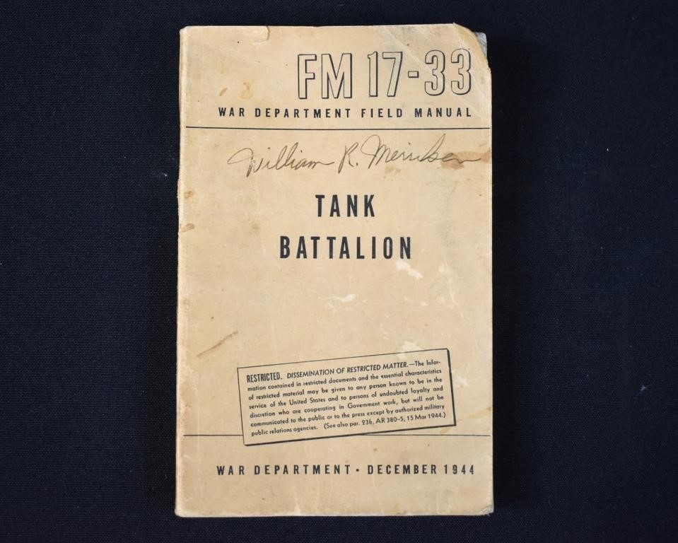 WWII 1944 Tan Battalion War Dept Field Manual