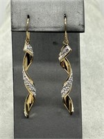 Sterling & GF Fancy CZ Swirled Earrings