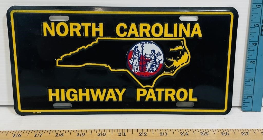 NC Highway Patrol Metal License Plate