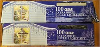 (2) Packs of 100 Clear Extra Bright Icicle Lights