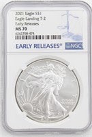 2021 MS70 Early Release American Eagle Dollar
