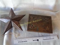 Copper Star Decor, Box & Contents