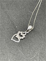 14K White Gold Heart Necklace