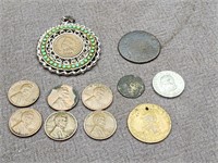 Indain head penny jewelry,  6 wheat Pennies,
