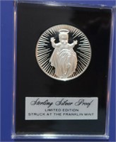Sterling Silver Chirstmas Proof Coin-Franklin Mint