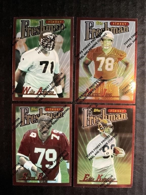 LOT OF (52) 1996 TOPPS FINEST NFL FOOTBALL CARDS W