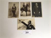 Benito Mussolini Photo Post Card Lot.