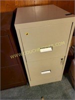 Two Drawer Lockable File Cabinet with Contents