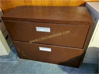 Two Drawer Lateral File Cabinet with Contents