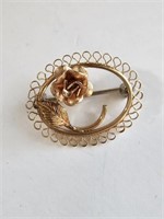 Krementz Rose Pin / Brooch Gold Filled