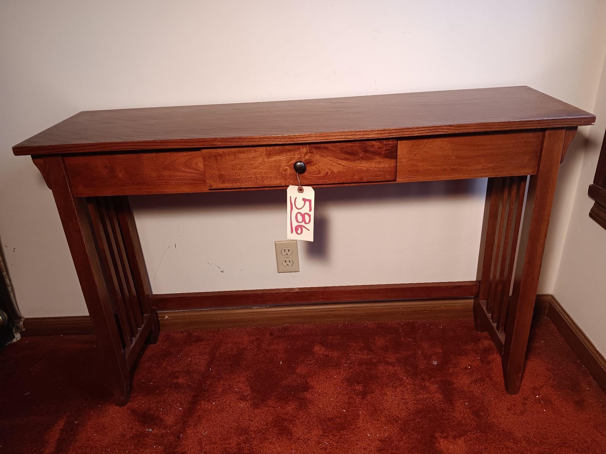 35" x 13" x 29" Mission Style Hall Table W/Drawer.