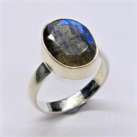 Silver Labradorite(8.1ct) Ring