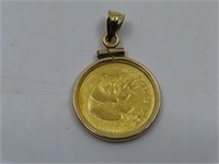 2000 10 Yuan (1/10 oz) w/14K Gold Bezel