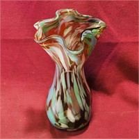 Swirl Glass Flower Vase (7" Tall)