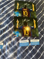 2 Lionel Messi Signed Photos With COA's