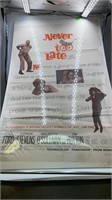 1965 movie poster “Never Too Late”