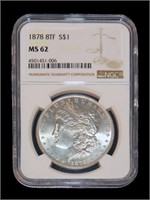 1878 8-T.F. Morgan dollar, NGC slab certified