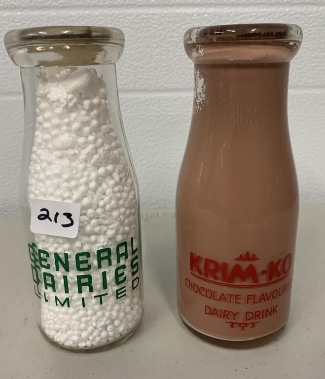 2 Chocolate Milk Pint Bottles